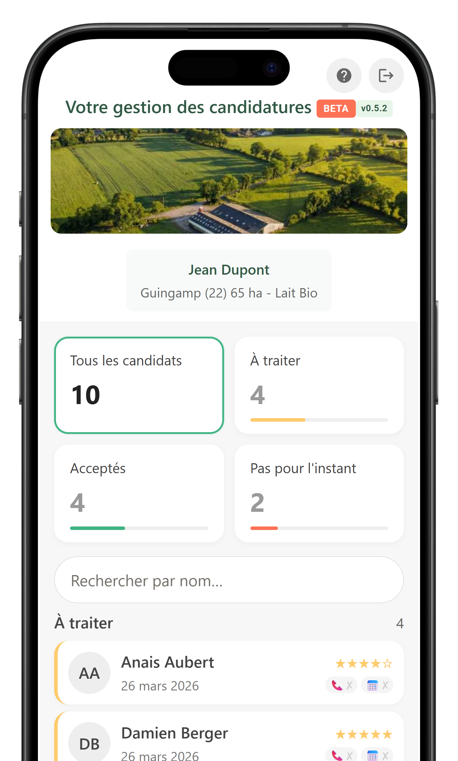 Plateforme Eloi — gestion des candidatures